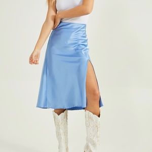Altard State NWT Sky Satin Midi Skirt